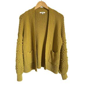Madewell Olive Green Chunky Knit Open Cardigan